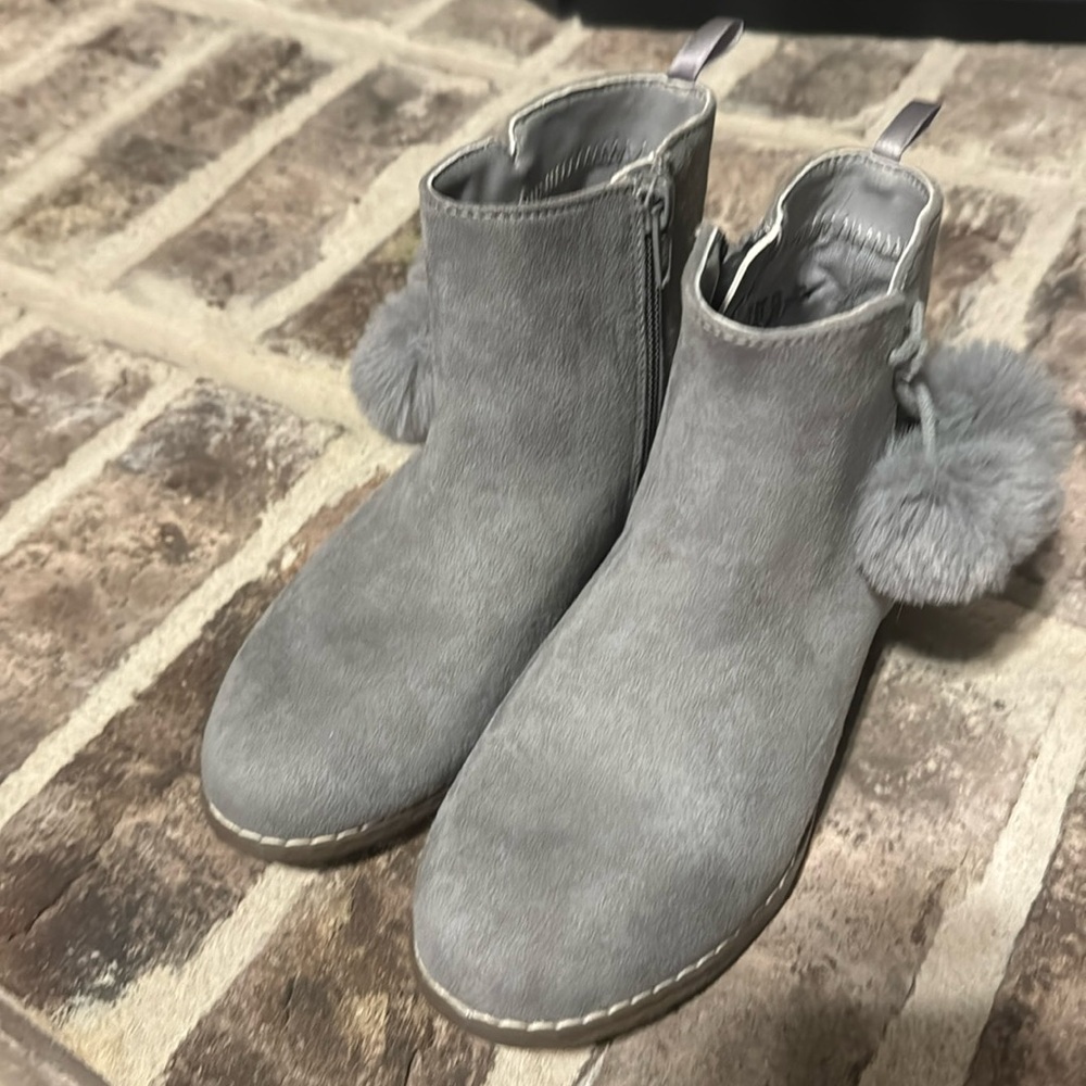 Gap Kids Girls Gray Glitter Dress Boots Sparkle Side zip Size 1